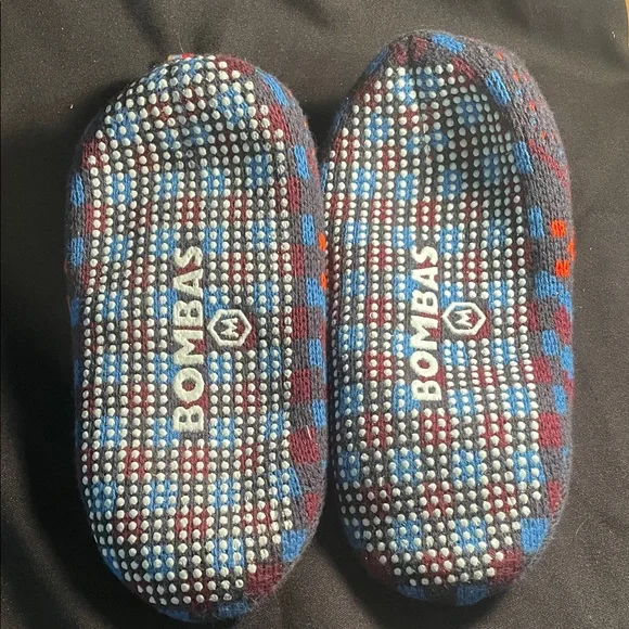 Bombas Blue, Burgundy and White Non-Slip Slipper Socks - Picture 2 of 7